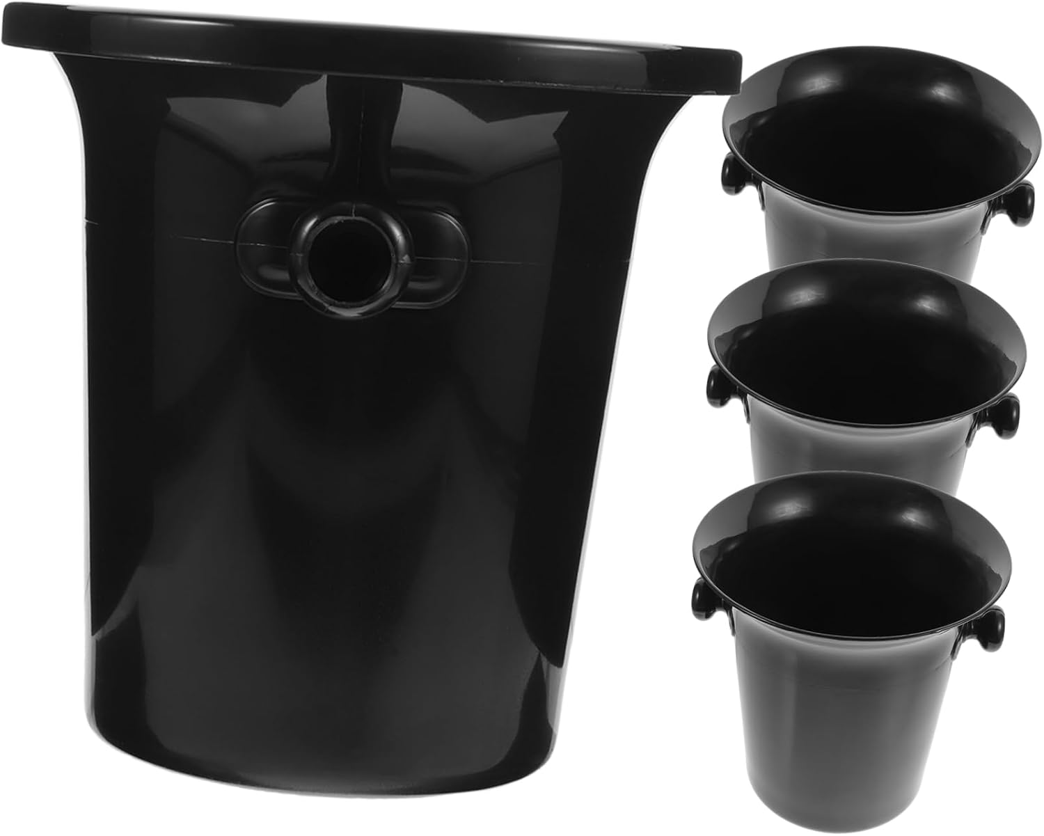 Western Style Pp Drink Buckets 4pcs Double Handles Spitting Barrels Ice Bucket Set for Wine