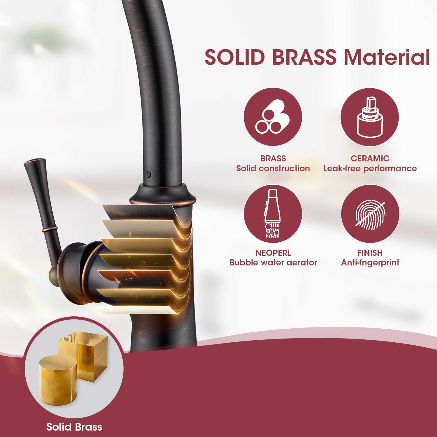Kitchen Faucets with Pull Down Sprayer, Oil Rubbed Bronze High Arc Antique Brass Single Handle Vintage Kitchen Sink Faucet with 1 or 3 Hole Deck Plate for Farmhouse Laundry Camper Rv Bar