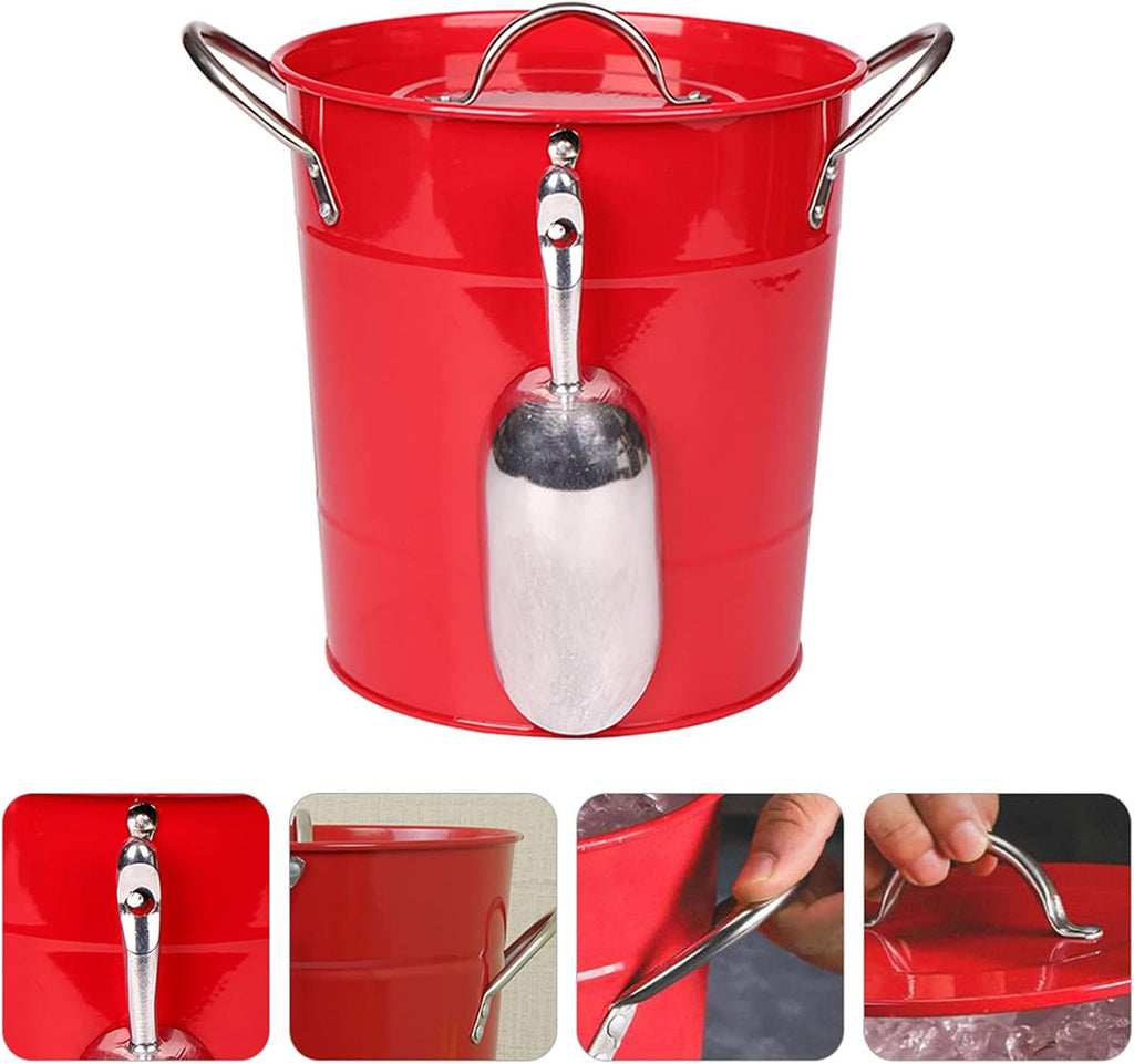 Ice Bucket,Ice Bucket with Lid and Ice Tongs,3.5L Metal Double Walled Ice Bucket Set, Home Kitchen Gifts with Lid, Modern Ice Bucket, Ice Buckets for Parties, Durable Ice Bucket, Ideal for P