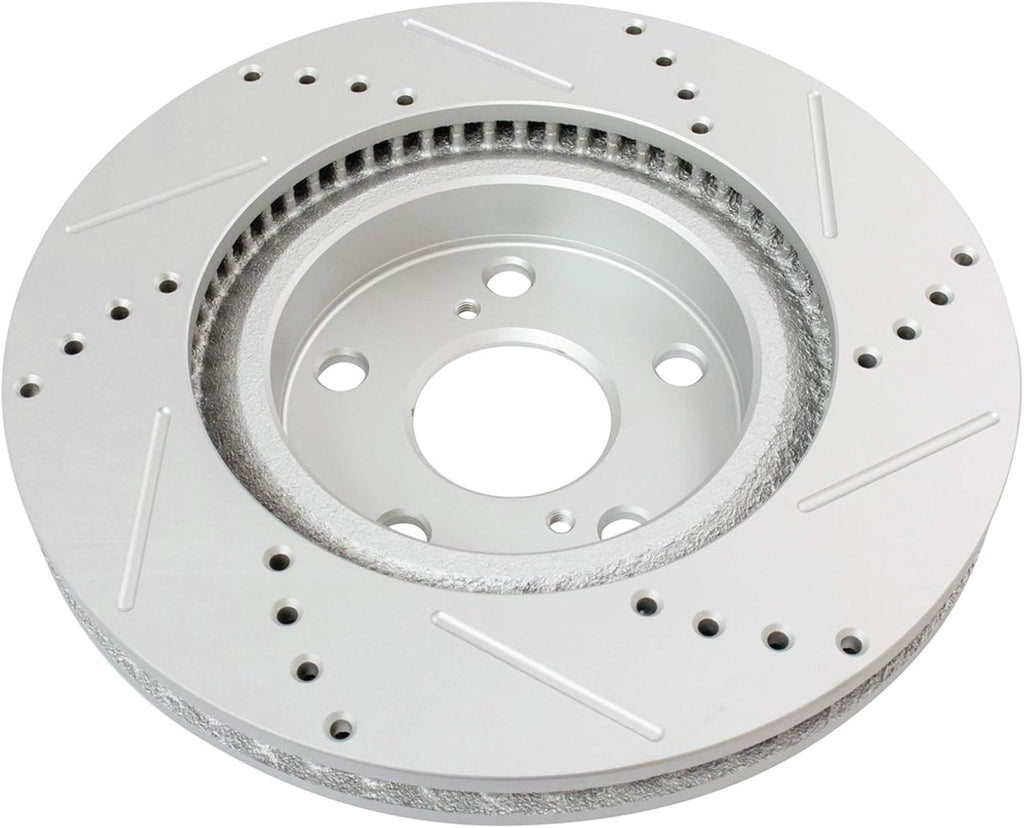 TRQ Performance Front Brake Pad and Rotor Set Ceramic G Coated Vented Rotors Calipers Compatible with 2012-2018 Toyota Avalon Camry 2016-2018 Lexus ES350