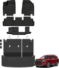 Auxko All Weather Floor Mats Cargo Mat with Backrest Mat for Nissan Pathfinder 2022-2025 2026 TPE Liners Accessories Guard Odorless Anti-Slip Floor & Trunk Liner with Back Seat Protectors