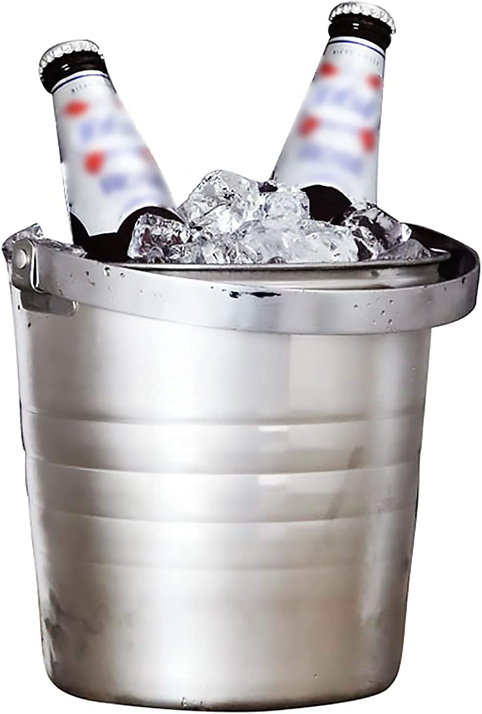 Stainless Steel Bar Ice Bucket Set, Included Tongs Great for Home Bar, Chilling Beer, Champagne and Wine