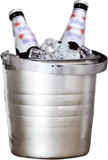 Stainless Steel Bar Ice Bucket Set, Included Tongs Great for Home Bar, Chilling Beer, Champagne and Wine
