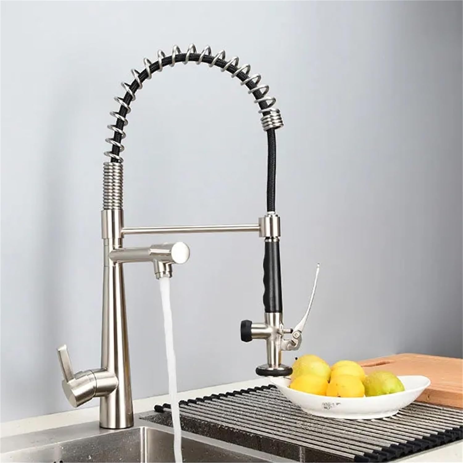 Kitchen Faucet Multifunctional Pull Out 360 Degree Rotating Kitchen Faucet Hot and Cold(Nickel)