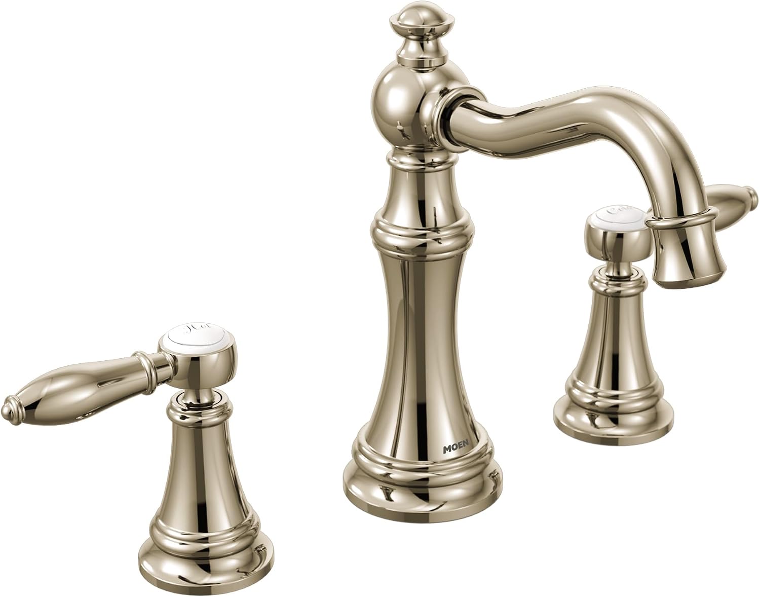 Moen Weymouth Polished Nickel Two-Handle Widespread Traditional Bathroom Faucet Trim Kit, Valve Included, TVS42108NL