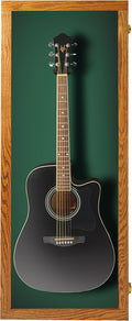 PENNZONI Acoustic Guitar Display Case - Acrylic Acoustic Guitar Case - Guitar Display Case Wall Mount, Guitar Wall Case Made from Hardwood Frame & Clear Acrylic | Natrual Oak