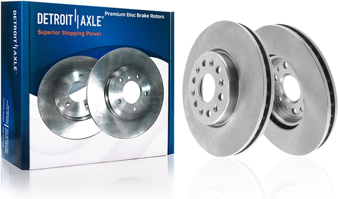 Detroit Axle - Brake Kit for 2018-2020 Buick Enclave 2017-2020 Cadillac XT5, 2020 XT6, Disc Brakes Rotors Ceramic Brake Pads with Hardware Replacement : 13.58' inch Front & 12.40' inch Rear Rotors