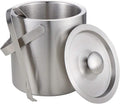 130ml Ice Bucket Set Stainless Steel Ice Container Double Walled Ice Bucket Container with Tongs Tweezer Cooler