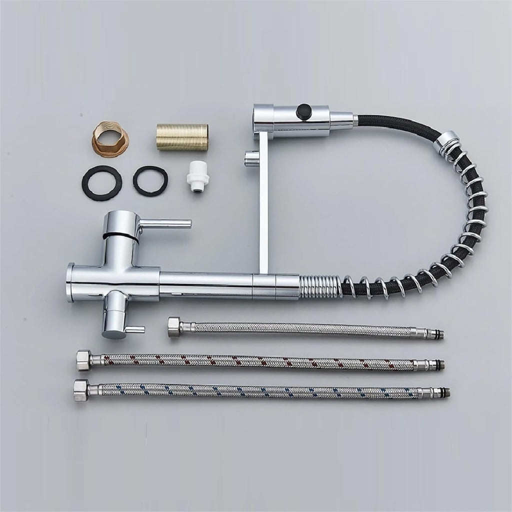 Filtered Kitchen Faucet Pure Drinking Water Brass Kitchen Tap Daul Spout Water Purifier Faucet(Chrome)