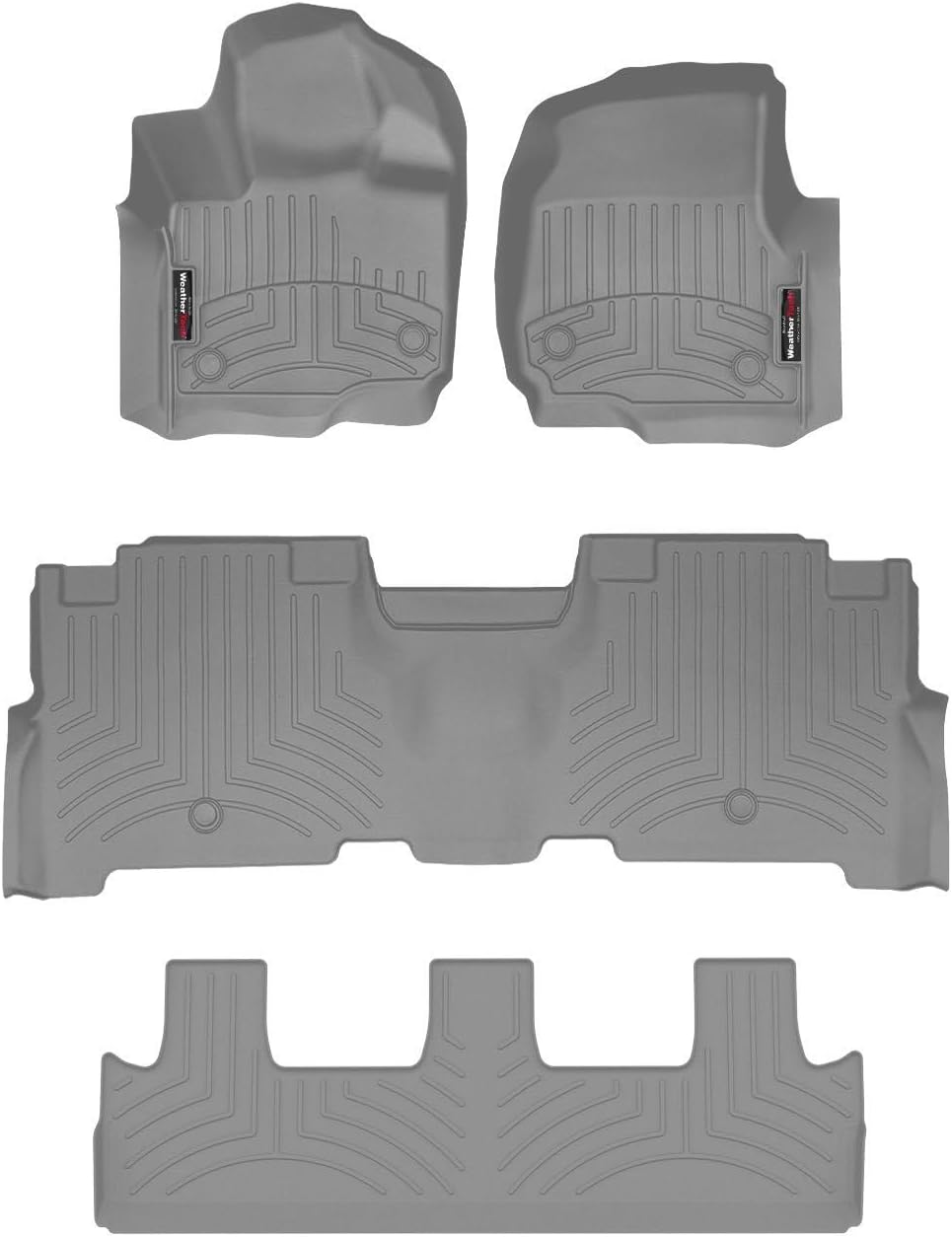 WeatherTech Custom Fit FloorLiners for Ford Expedition Max - Full Set (461665-1-2-4612953), Grey