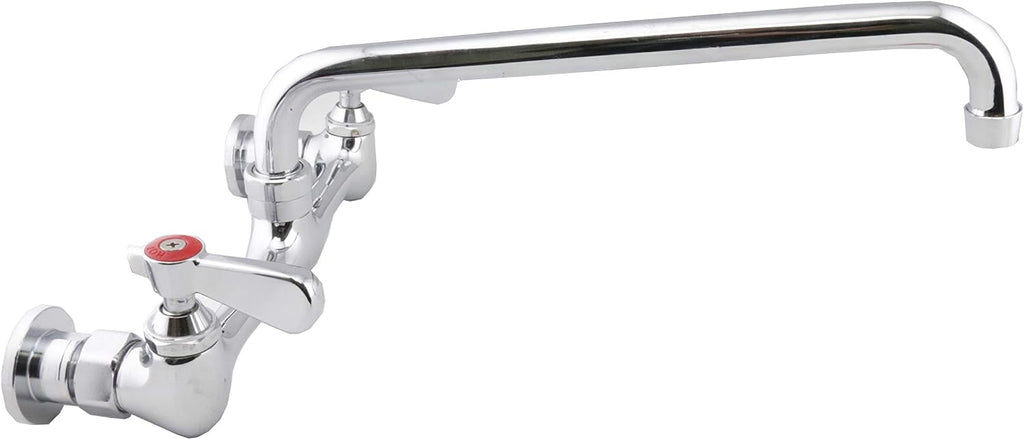 8' Wall Mount Commercial Compartment Sink Faucet with 16' Swivel Spout for Restaurant Kitchen, NSF Approved