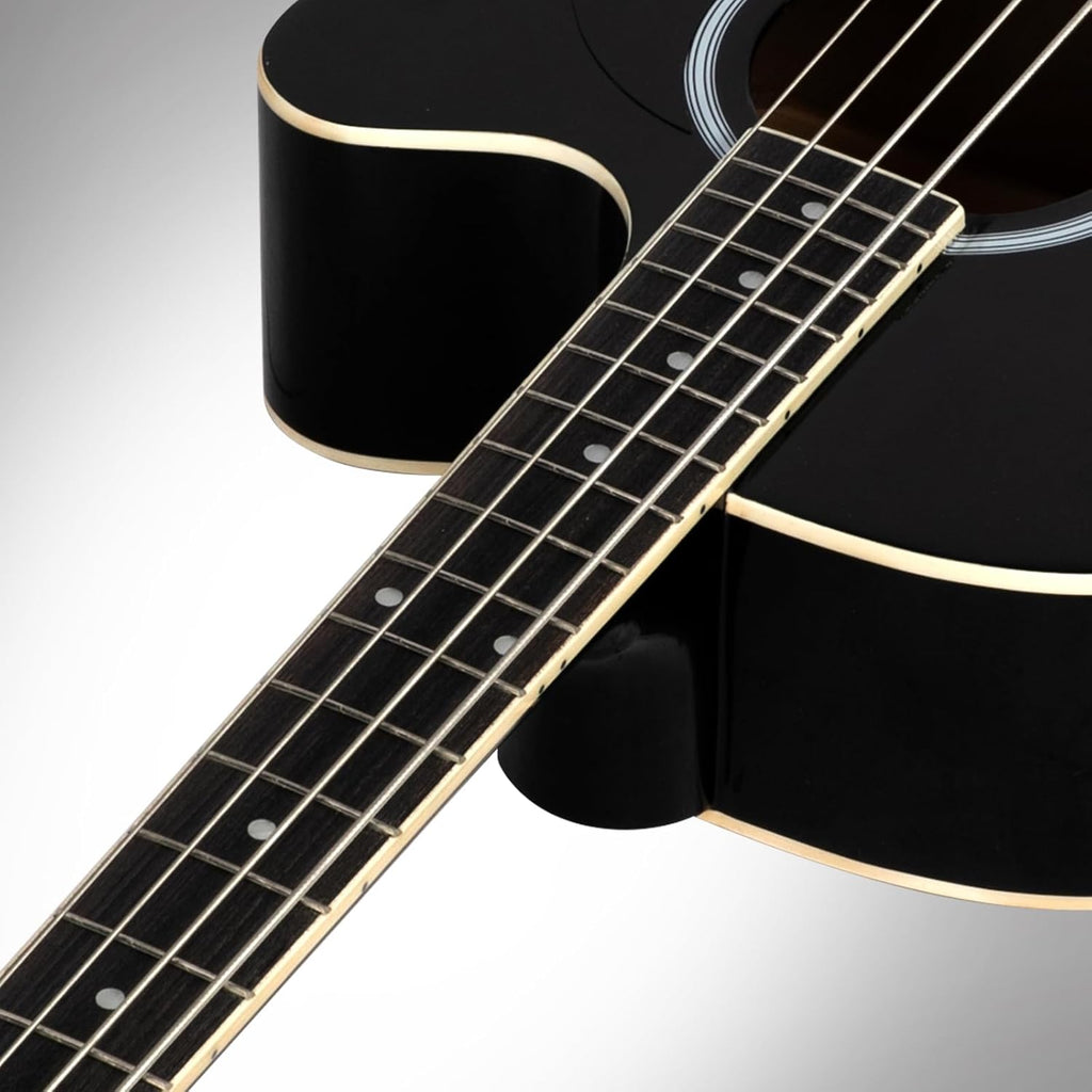 Full Size Acoustic Electric Bass Guitar 4 String Bass Guitar Kit with 4-Band EQ, Special Cutaway Design, Portable Travel Bag, Adjustable Strap, Premium Cable, Picks and Wrench