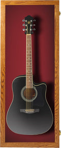 PENNZONI Acoustic Guitar Display Case - Acrylic Acoustic Guitar Case - Guitar Display Case Wall Mount, Guitar Wall Case Made from Hardwood Frame & Clear Acrylic | Natrual Oak