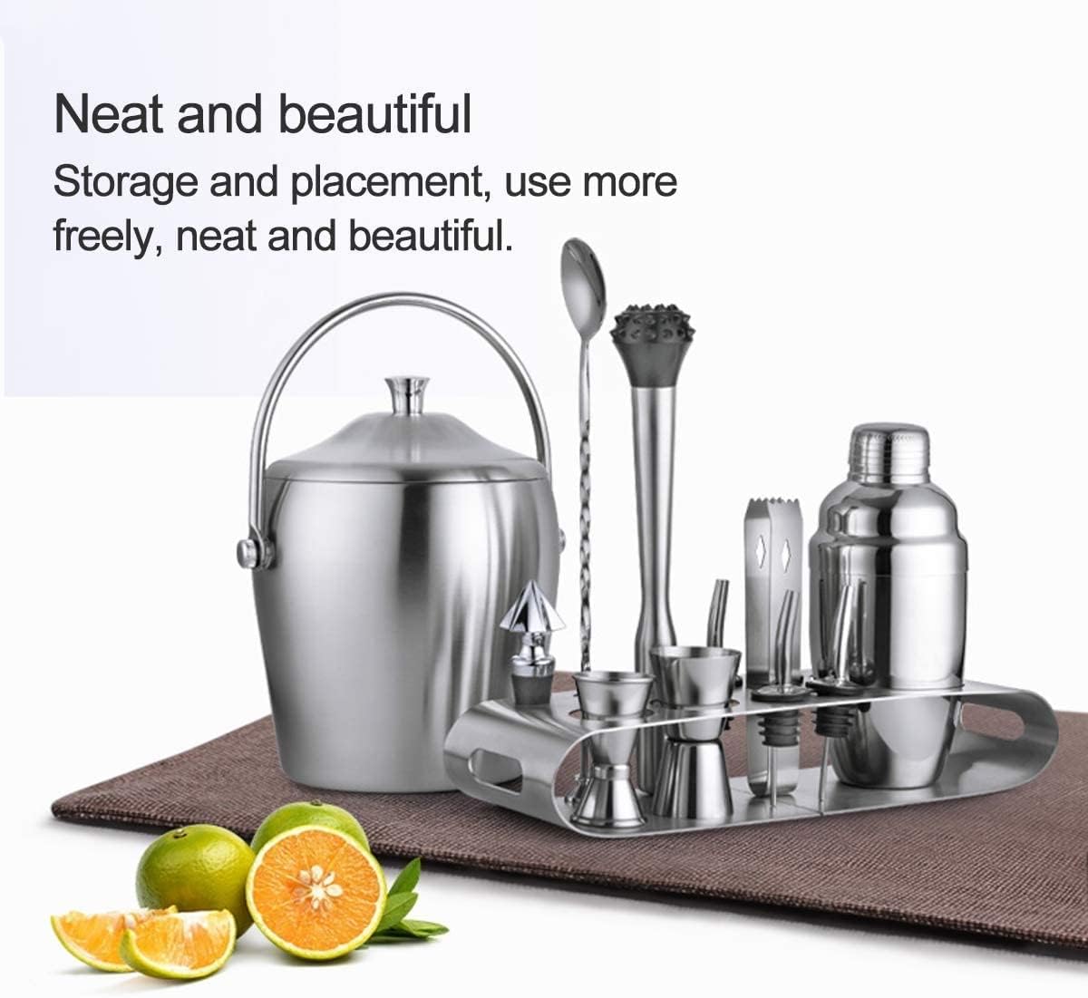 Bar Set 13-Piece Wine and Cocktail Mixing Bar Set–Bartender Kit W/Essential Barware Tools - Stainless Steel Shaker, Ice Bucket, Muddler, Double Sided Jigger/750Ml