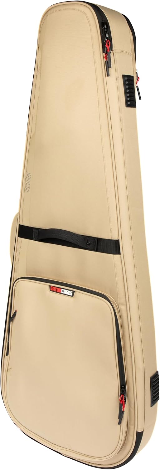 Gator Cases ICON Series Premium Weather Resistant Gig Bag for 335-Style TSA Luggage Lock-Friendly Zipper Pulls, Khaki (G-ICON335-KHK)