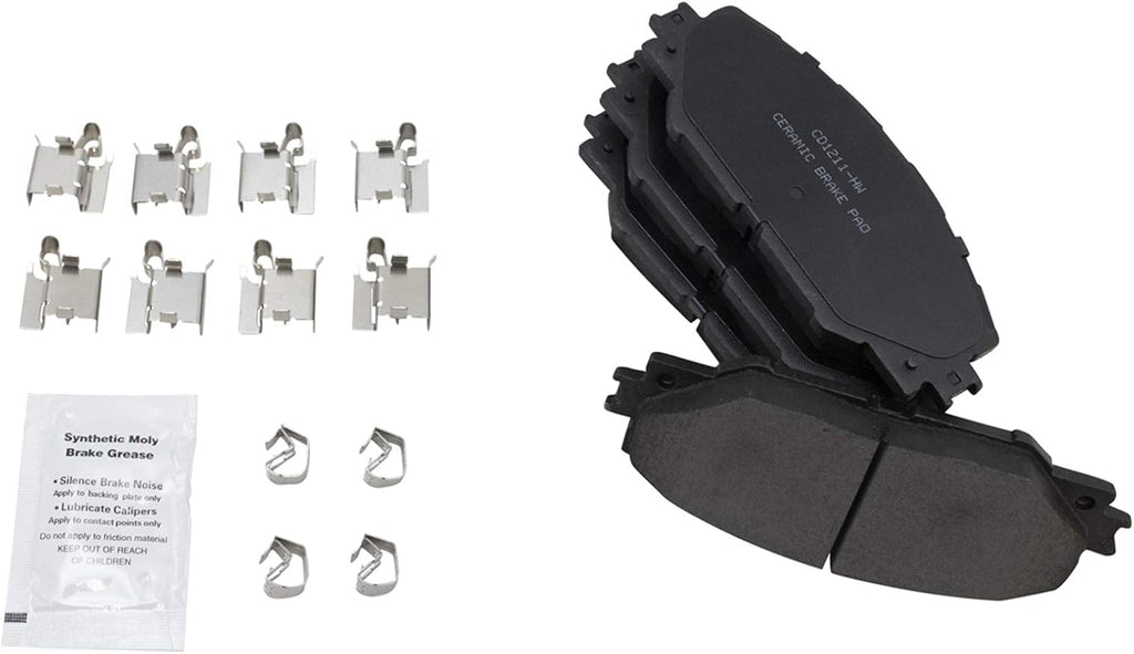 TRQ Performance Front Brake Pad & Rotor Ceramic Coated Drilled Rotors Compatible with 06-19 Toyota RAV4 09-13 Matrix 16-19 Mirai 17-18 Corolla iM 11-16 Scion tC 2016 iM 09-10 Pontiac Vibe