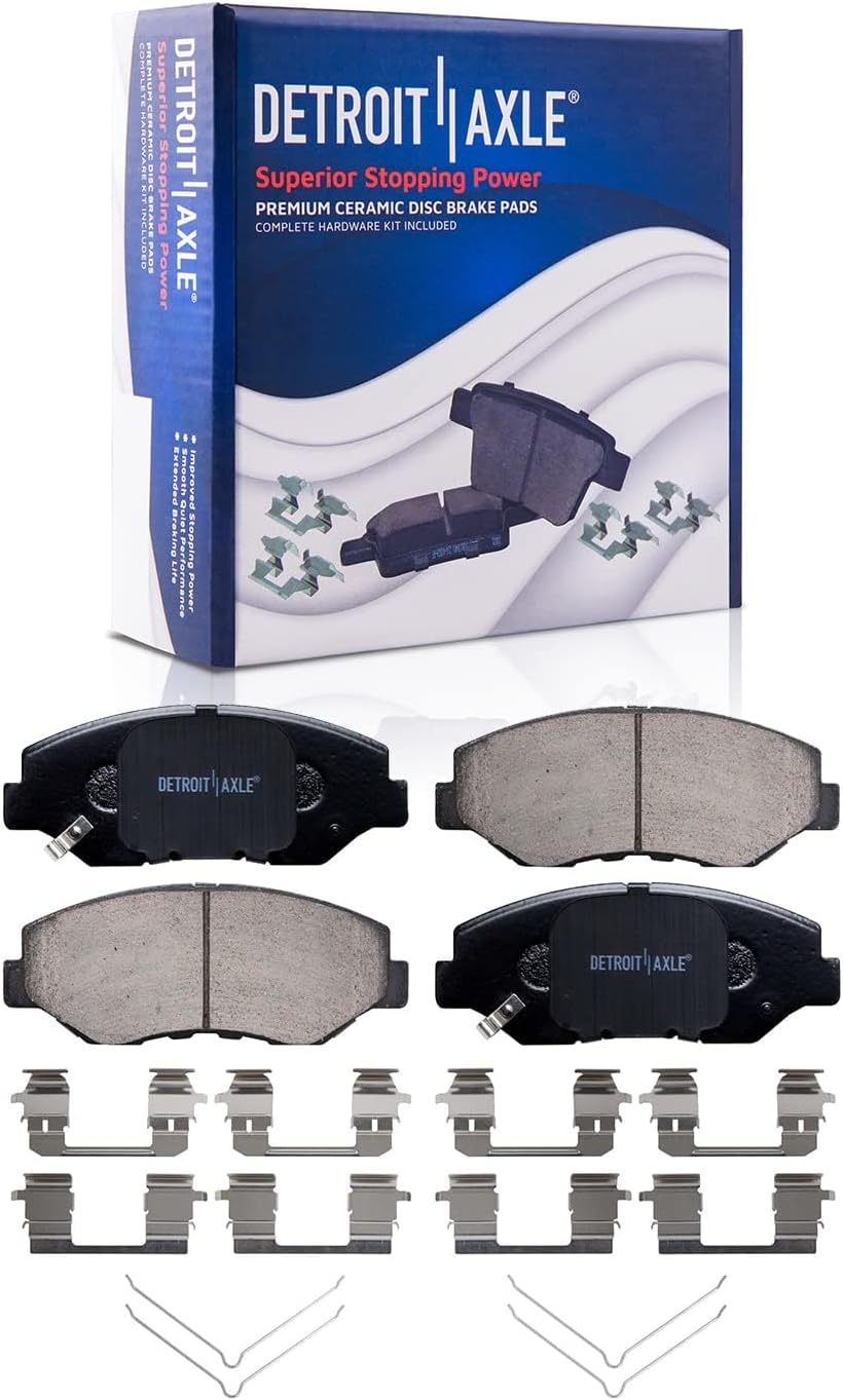 Detroit Axle - Brake Kit for 2008-2012 Honda Accord Drilled & Slotted Brake Rotors 2009 2010 2011 Ceramic Brakes Pads Replacement: 11.10'' inch Front and Rear Rotors