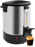Commercial Coffee Urn, 2800W Stainless Steel Hot Beverage Dispenser with Faucet, Adjustable Temperature 86-230°F, Electric Hot Water Urn for Coffee Tea(Black)