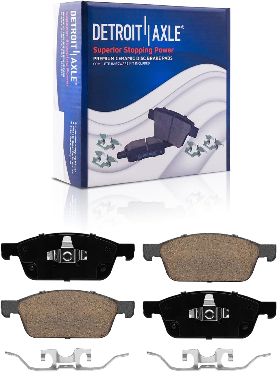 Detroit Axle - Brake Kit for 2013-2016 Ford Escape 2014-2018 Transit Connect, Disc Brake Rotors Ceramic Brakes Pads Replacement : 12.60' inch Front and 11.02 inch' Rear Rotors