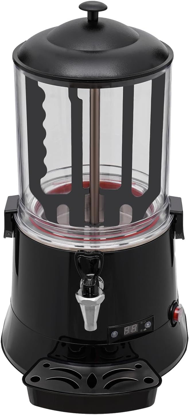10L Commercial Hot Chocolate Maker Machine Chocolate Dispenser Warmer With Faucet 400W 110V Hot Beverage Warmer for Heating Chocolate Coffee Milk (10L-Black)