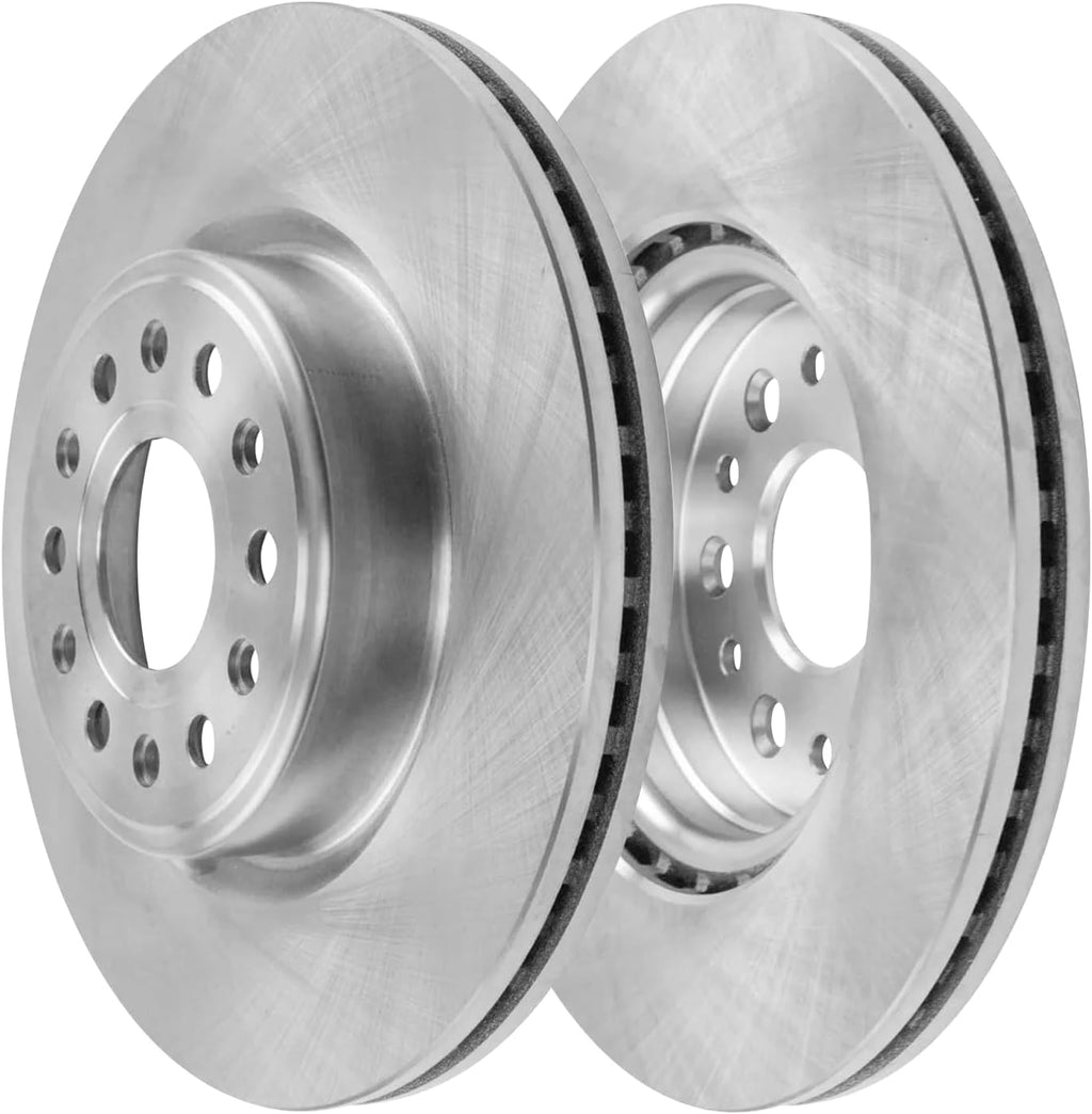 Detroit Axle - Front Brake Kit for 2019 2020 2021 2022 2023 2024 2025 Ram 1500, Disc Brake Rotors Ceramic Brakes Pads with Hardware Replacement : 14.88' inch Rotors
