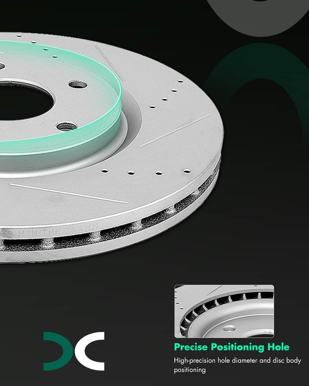 SCITOO Pads and Rotors Kits,Brake Kits Suitable for Chrysler Pacifica Town & Country,for Dodge Grand Caravan Journey,Front Drilled and Slotted Dics Rotors Ceramic Brake Pads