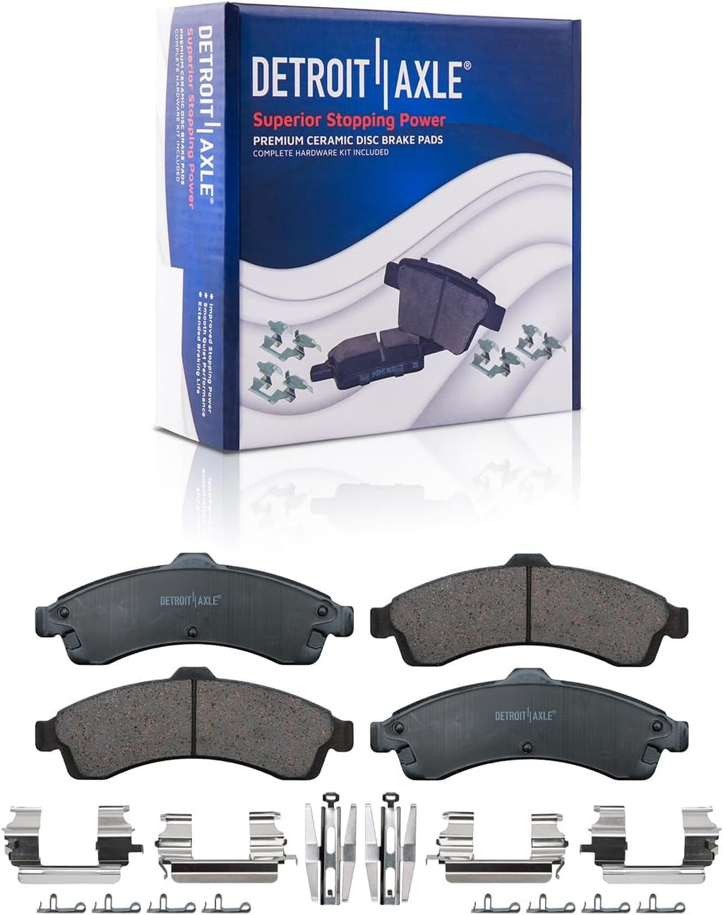 Detroit Axle - Front Brake Kit for Chevrolet Trailblazer EXT GMC Envoy XL XUV Buick Rainier Isuzu Ascender Saab 9-7x, Disc Brake Rotors Ceramic Brakes Pads Replacement : 12.80' inch Rotor