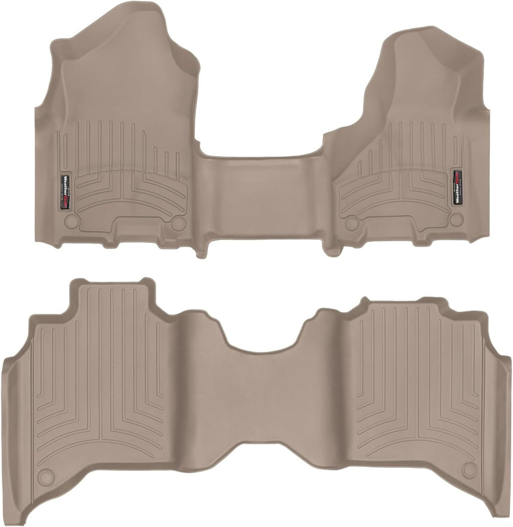 WeatherTech Custom Fit FloorLiners for Ram Truck 2500/3500, Ram 2500/3500-1st Row (OTH) & 2nd Row (4515711-4515454), Tan