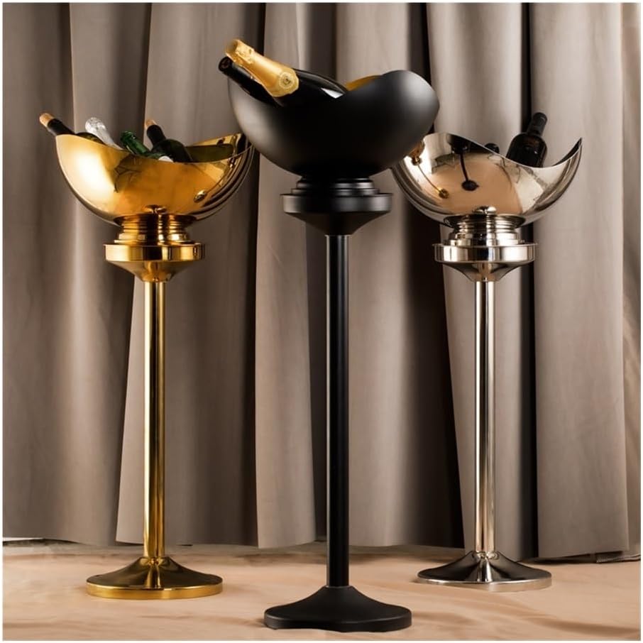 Ice Bucket, Large Ice Bucket for Floor Home Bar Chill Cooler with Handle Ice Buckets for Parties(Gold)