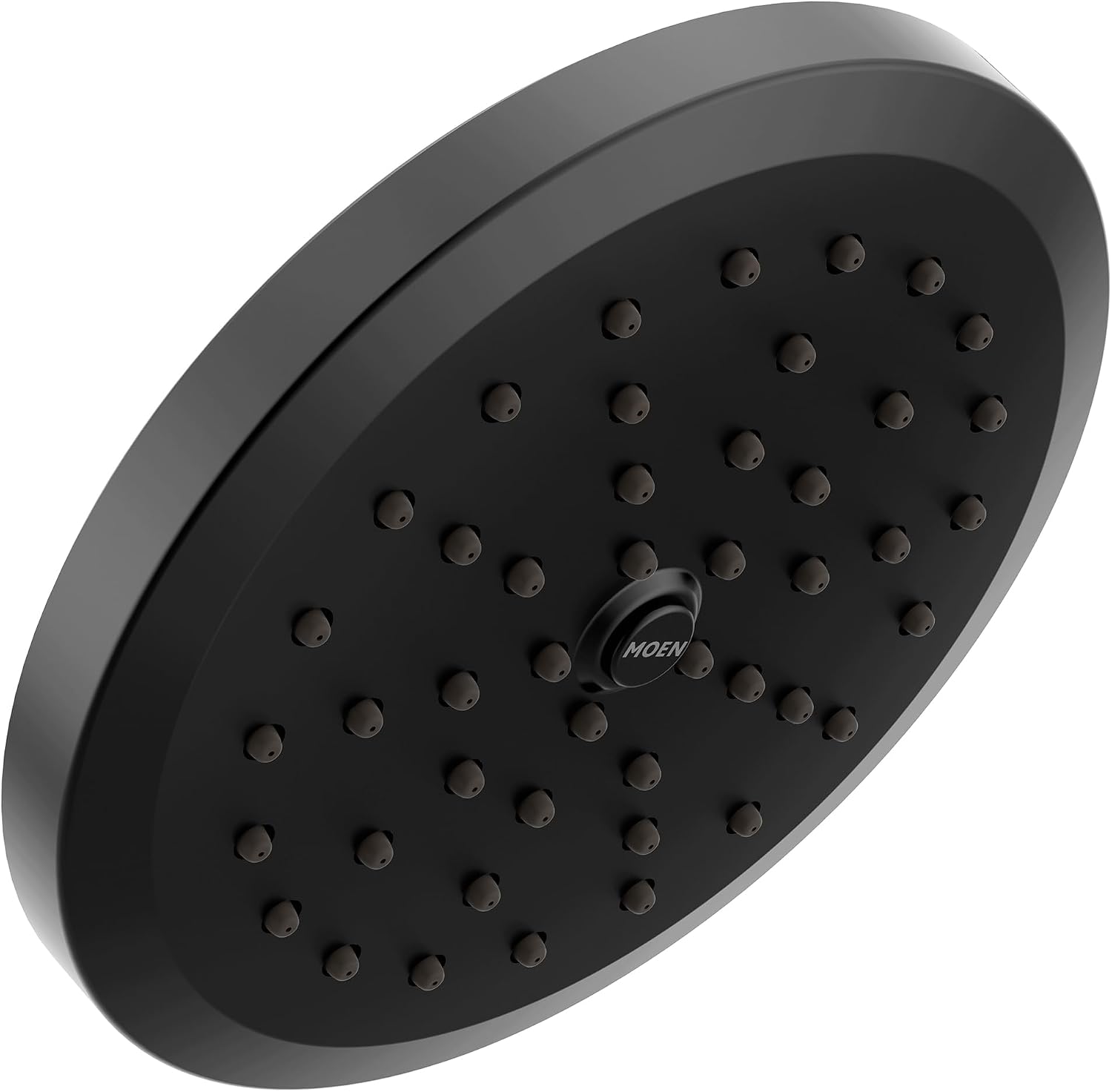 Moen Matte Black One-Function 6-3/4 Inch Wide Eco-Performance Rain Showerhead with Immersion Rainshower Technology, S178EPBL