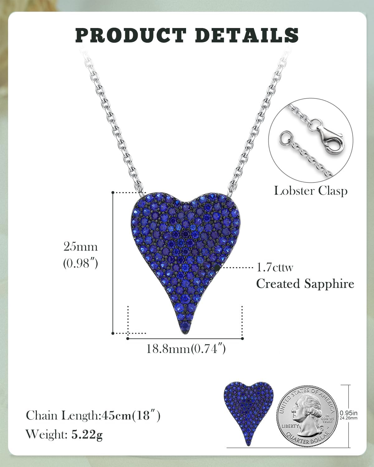 14K Gold Plated Silver Pave Birthstone Pendant Necklace for Women