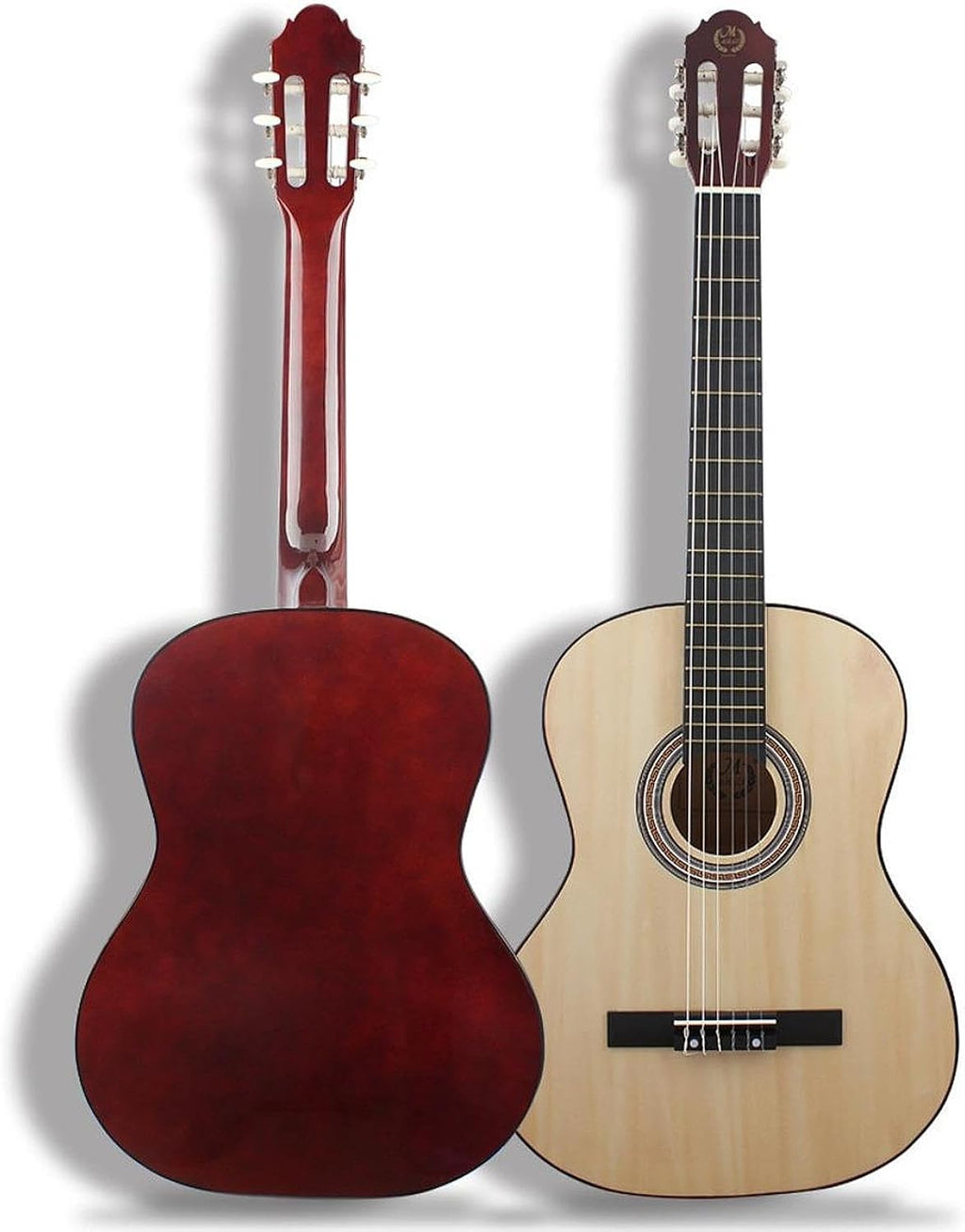 YIJU 39' Wood Classical Guitar Music Instrument Lightweight Full Size 6 Strings Acoustic Guitar for Children Students Boys Girls, Wood color