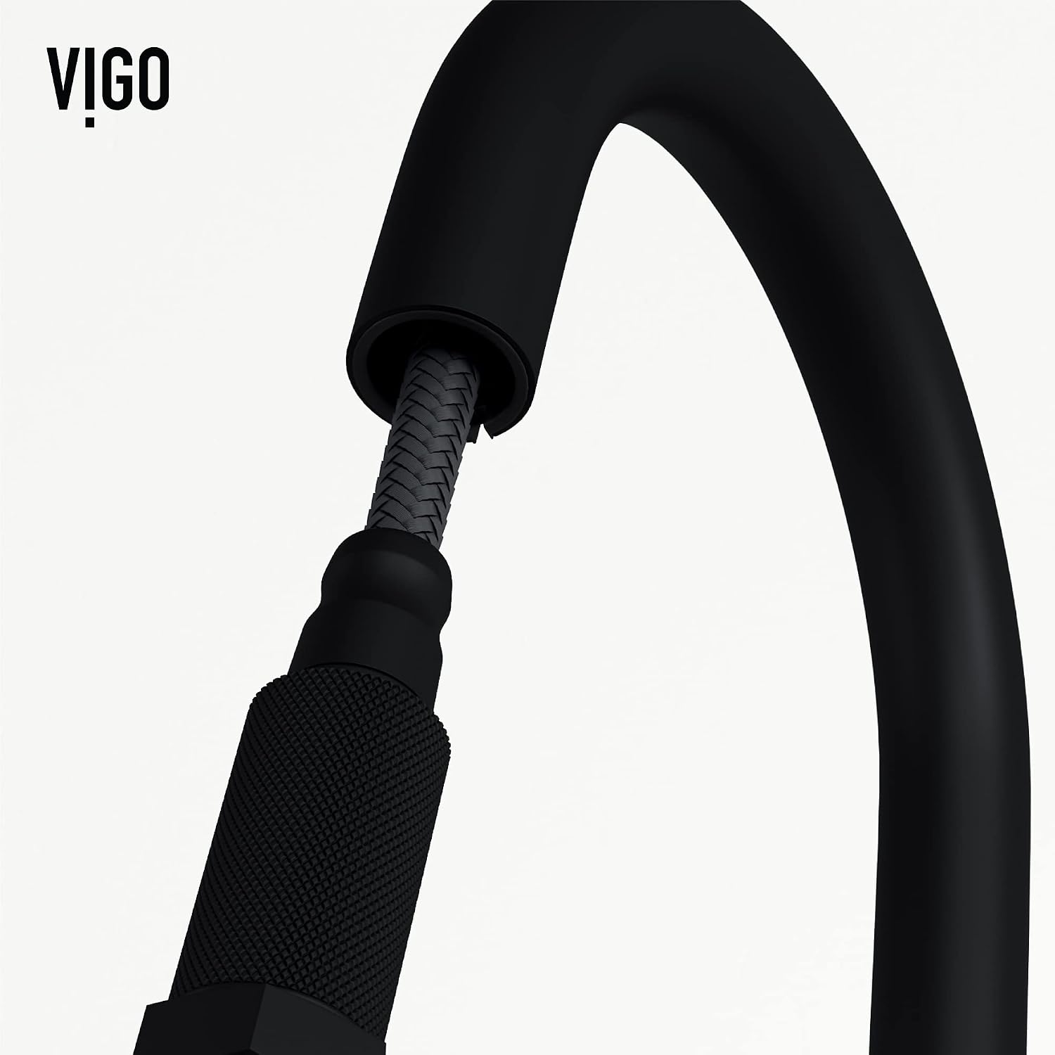 VIGO Hart Arched 18'' H Single Handle Pull-Down Spout Kitchen Faucet in Matte Black-VG02035MB