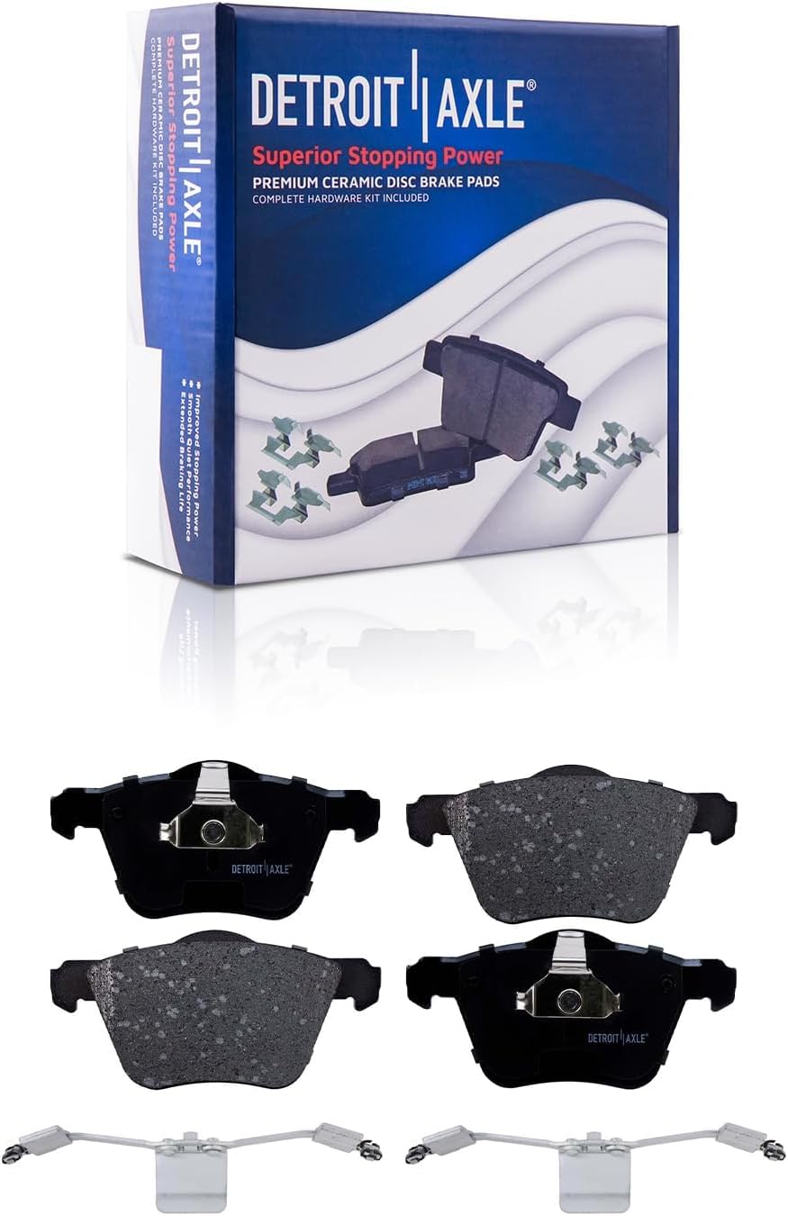 Detroit Axle - Brake Kit for 2003-2014 Volvo XC90 Disc Brake Rotors Ceramic Brakes Pads 2004 2005 2006 2007 2008 2009 2010 2011 2012 2013 Replacement : 13.23' inch Front and 12.13' inch Rear Rotor