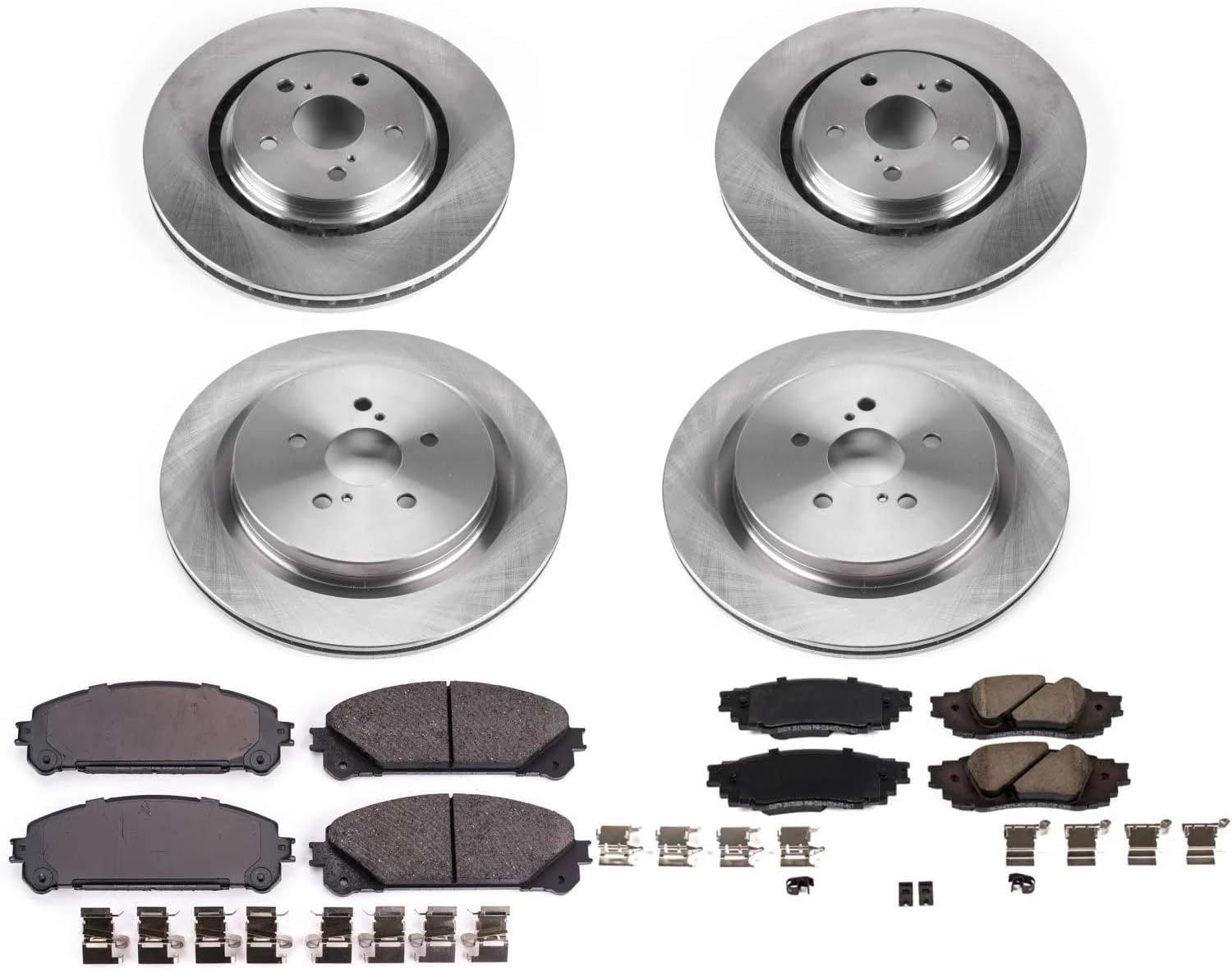 PowerStop Front and Rear Brake Kit for Lexus RX350 2016-22 |RX350L 2018-22 |RX450h 2016-22 |RX450hL 2018-22 - Z17 Ceramic Brake Pads & Disc Rotors Replacement, KOE7606