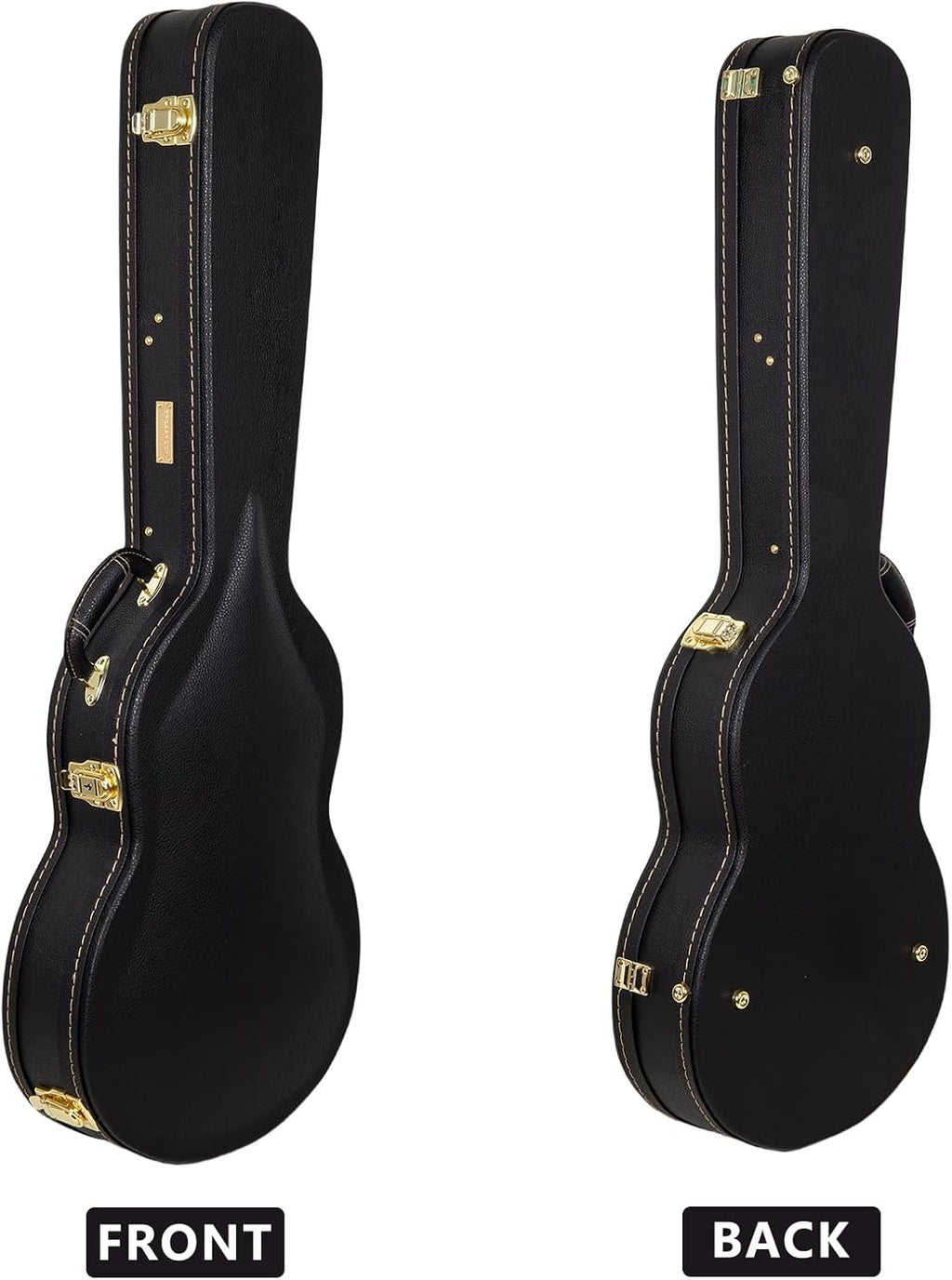 Crossrock 13' Archtop Guitar Case for Gretsch Jet/Penguin/Chris Rocha | Wooden Hardshell, Lock, Storage, Left & Right-Hand Compatible – Black (CRW620JA13BK)