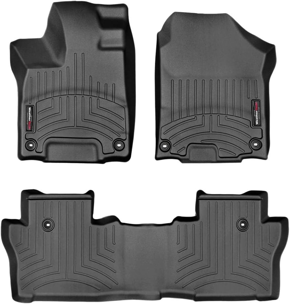WeatherTech Custom Fit FloorLiners for Honda Passport, Pilot, 1st & 2nd Row (44839-1-2), Black