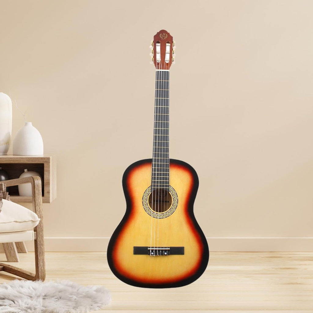 YIJU 39' Wood Classical Guitar Music Instrument Lightweight Full Size 6 Strings Acoustic Guitar for Children Students Boys Girls, Yellow