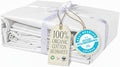 Delilah Home 100% Organic Cotton Twin Bed Sheet Set, GOTS & Vegan.org Verified, Long Stem 300 TC Sateen Bedding, Non-Synthetic, Deep Pocket Fitted Linen, Lightweight, All-Season, 3 Piece Set - White