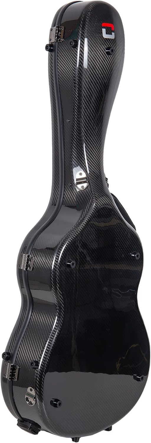 Crossrock Air Carbon 4/4 Classical Guitar Flight Case – 3K Twill Weave Carbon Fiber in Obsidian Black® – TSA Lock & Ergonomic System – Lab-Tested Impact Resistance