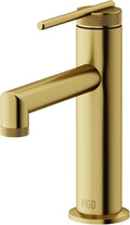 VIGO Sterling Single-Handle Single-Hole Mount Bathroom Sink Faucet, 7-Inch, Matte Brushed Gold, Modern Design, Solid Brass, 1.2 GPM WaterSense & Ceramic Disc Valve, Corrosion-Resistant