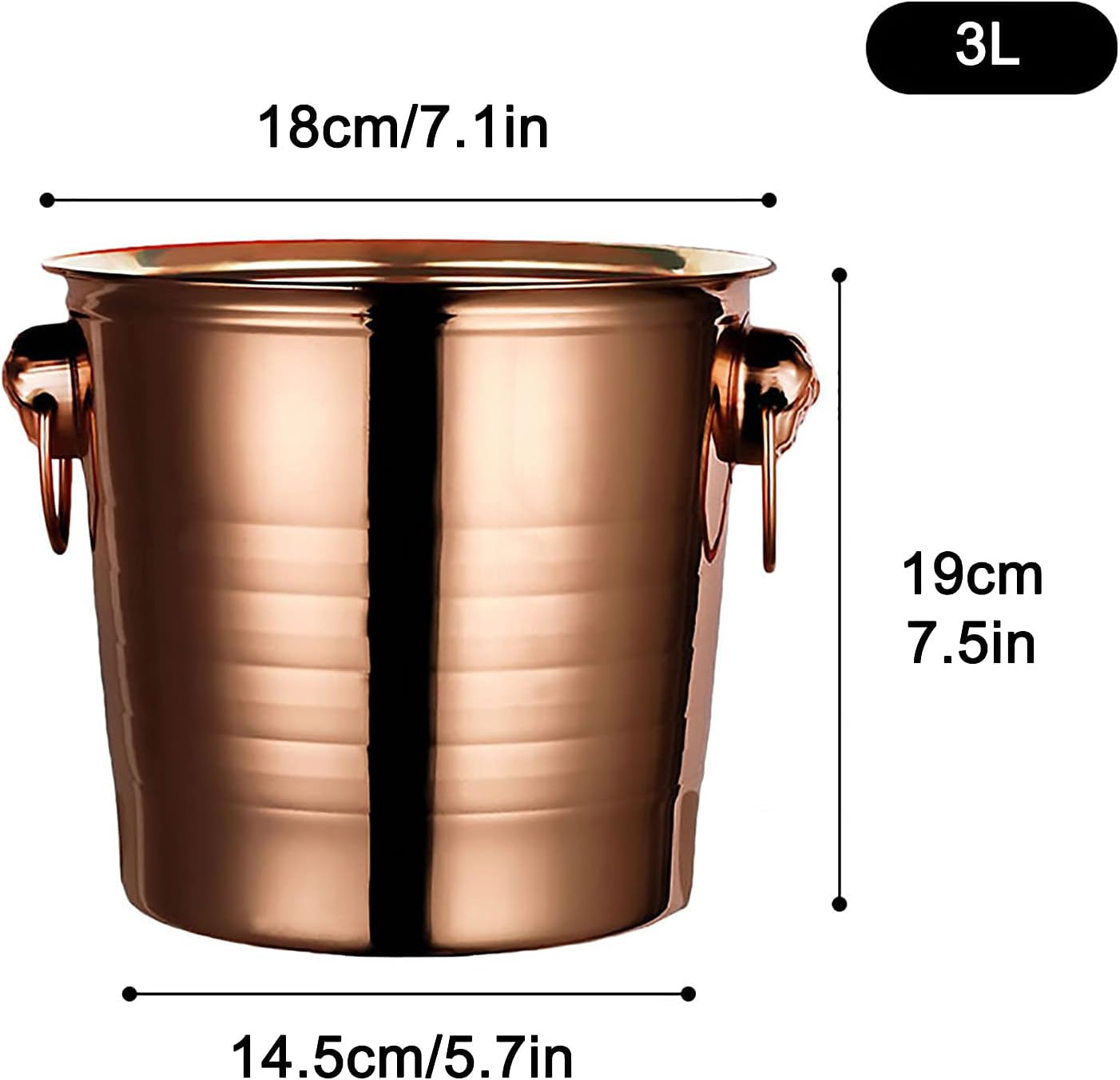 Stainless Steel Bar Ice Bucket Set, Included Tongs Great for Home Bar, Chilling Beer, Champagne and Wine