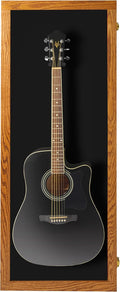 PENNZONI Acoustic Guitar Display Case - Acrylic Acoustic Guitar Case - Guitar Display Case Wall Mount, Guitar Wall Case Made from Hardwood Frame & Clear Acrylic | Natrual Oak