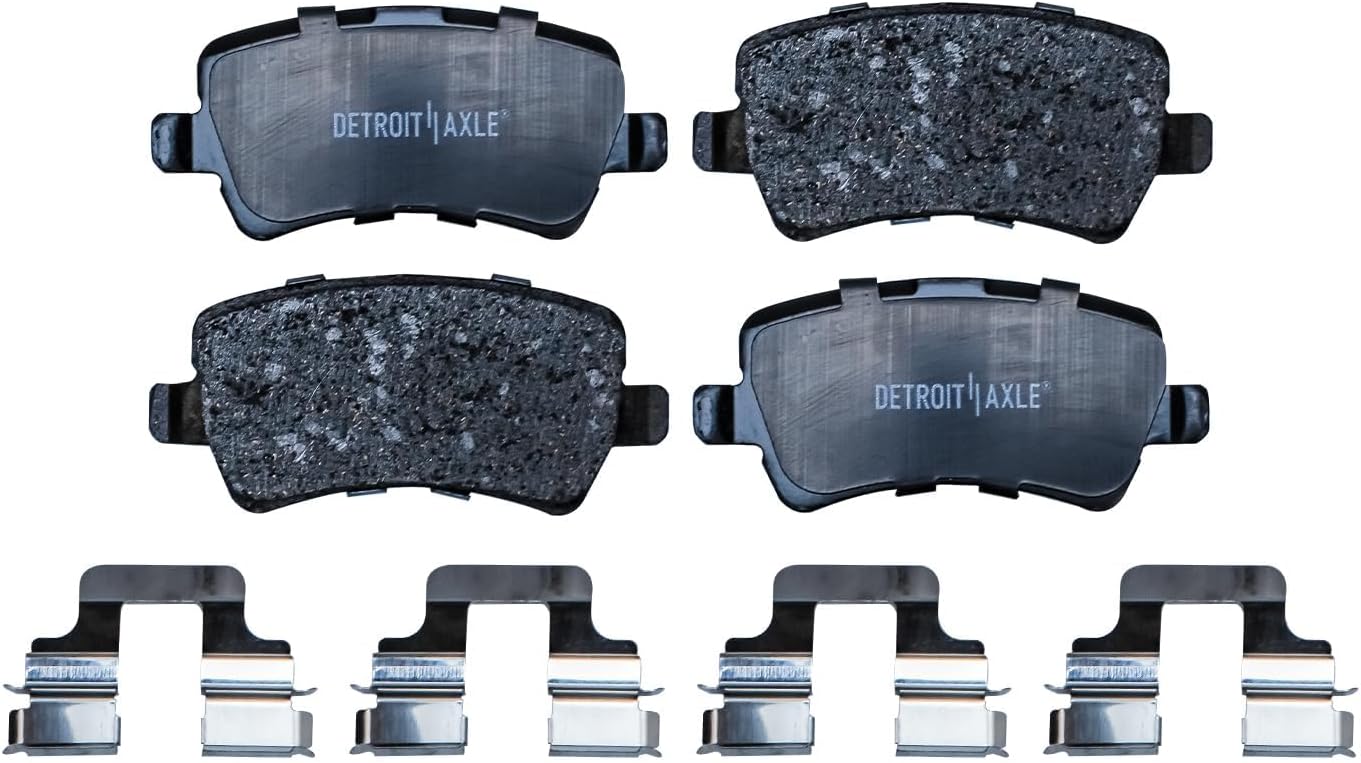 Detroit Axle - Brake Kit for 16-17 Volvo XC60 Drilled and Slotted Disc Brake Rotors Ceramic Brakes Pads 2016 2017 Replacement : 12.76' inch Front and 11.89' inch Rear Rotor