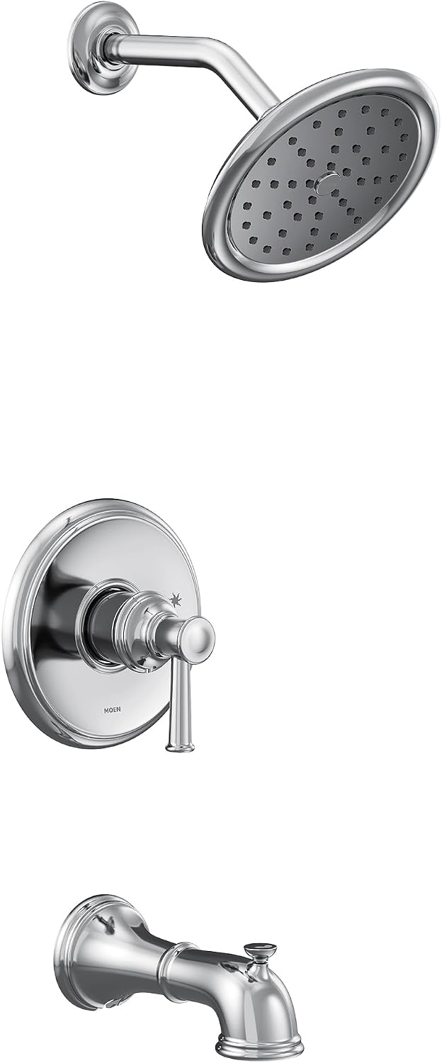 Moen UT2313EP Belfield M-CORE 2-Series 1-Handle Tub and Shower Trim Kit, Valve Required, Chrome