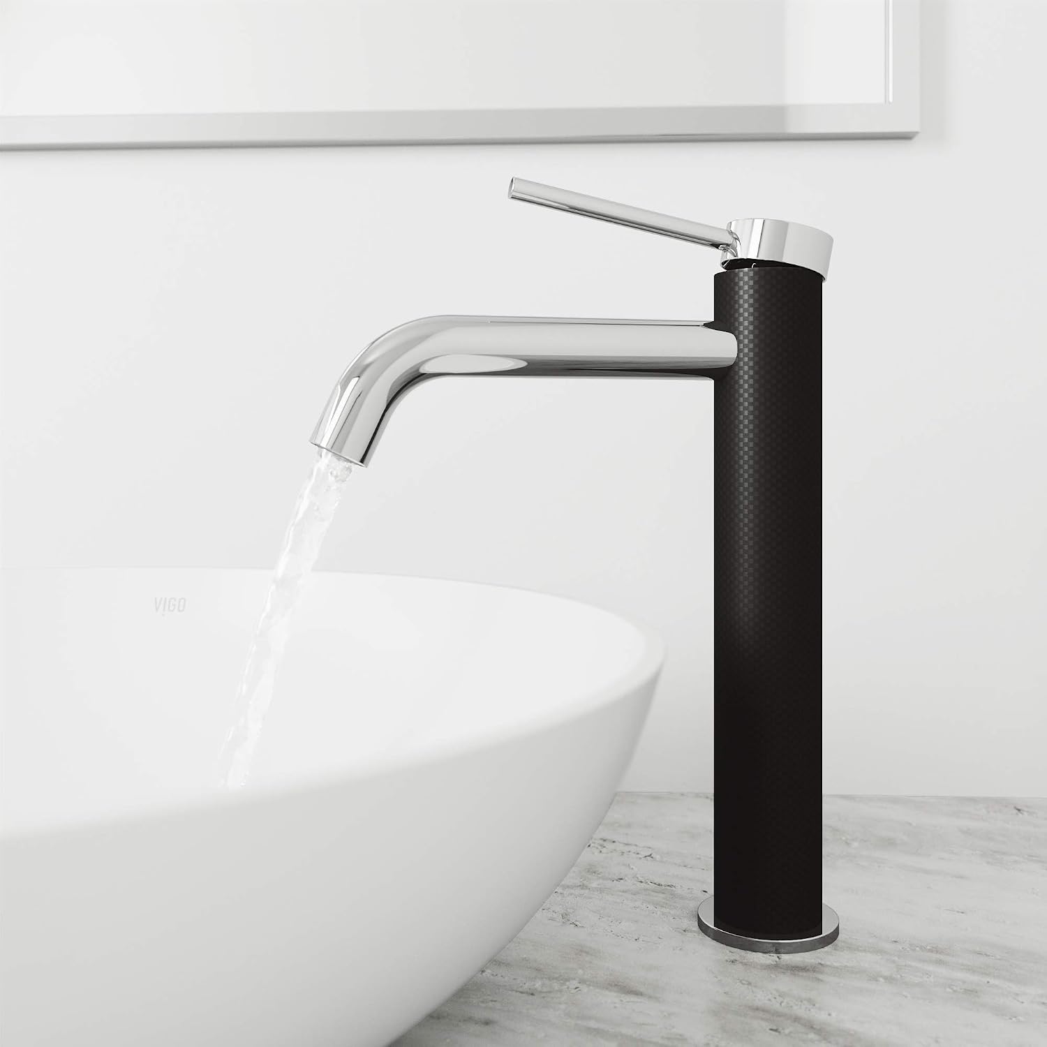 VIGO Lexington Single-Handle Single-Hole Mount Vessel Bathroom Sink Faucet, 10-Inch, Chrome, Modern Design, Solid Brass, 1.2 GPM WaterSense & Ceramic Disc Valve, Corrosion-Resistant
