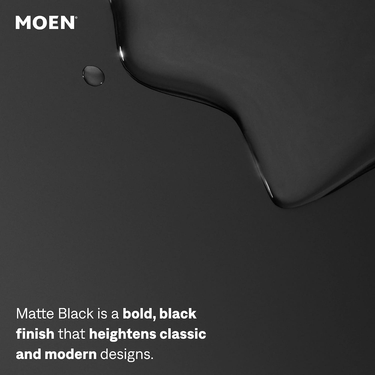 Moen Genta LX Matte Black One-Handle Modern Bathroom Sink Faucet with Optional Deckplate for Bath Countertop and Three-Hole or One-Hole Sinks, 6706BL