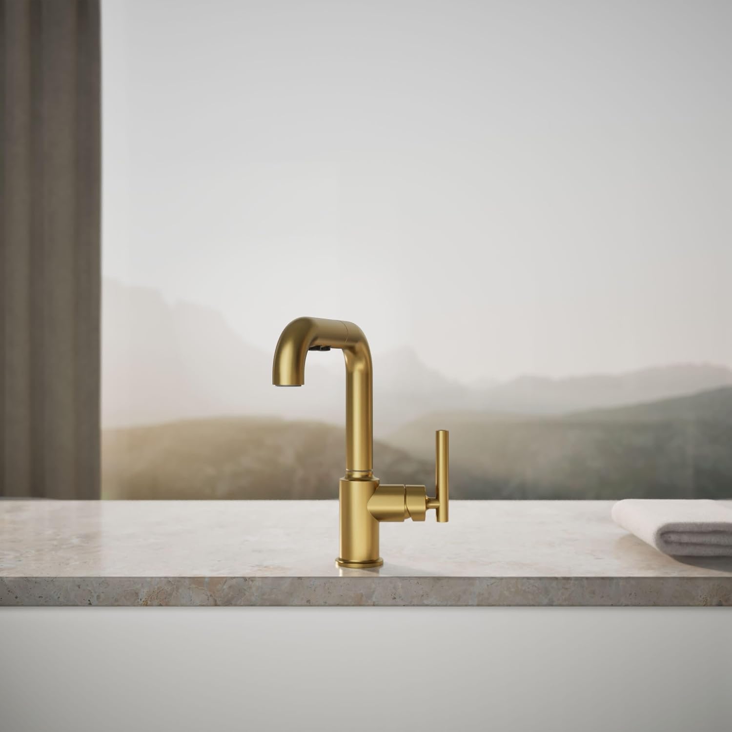 KOHLER Purist Single-hole Kitchen Sink Faucet With 7-in Pull-out Spout
