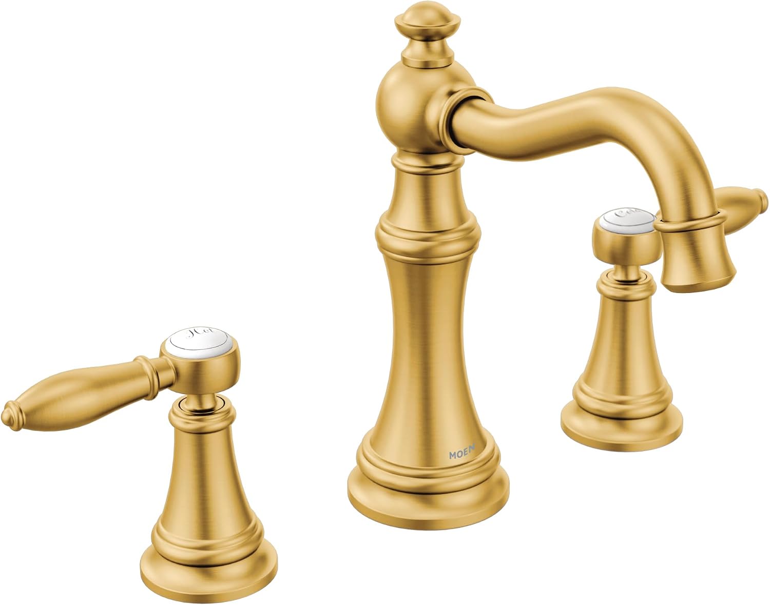 Moen Weymouth Brushed Gold Two-Handle Widespread Traditional Bathroom Faucet Trim Kit, Valve Included, TVS42108BG