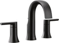 Moen Doux Matte Black Two-Handle Modern Widespread Lever Handle Bathroom Faucet Trim Kit, Valve Included, TVS6925BL